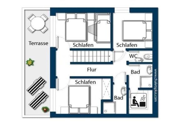 Foto van Alpine maisonette met sauna - Vakantiehuis in Wald-Königsleiten - FloorPlan