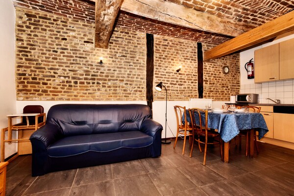 Foto van Mooi appartement in monumentale carré-boerderij tussen Luik en Maastricht - LivingRoom