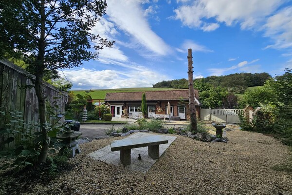 Foto van Boerderij in België met groene tuin - Vakantiehuis in Hastière-Lavaux - ExteriorSummer