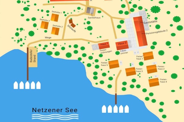 Foto van B4 rechtstreeks naar het Netzenmeer. - Vakantiehuis in Kloster Lehnin OT Trechwitz Siedling - Untagged