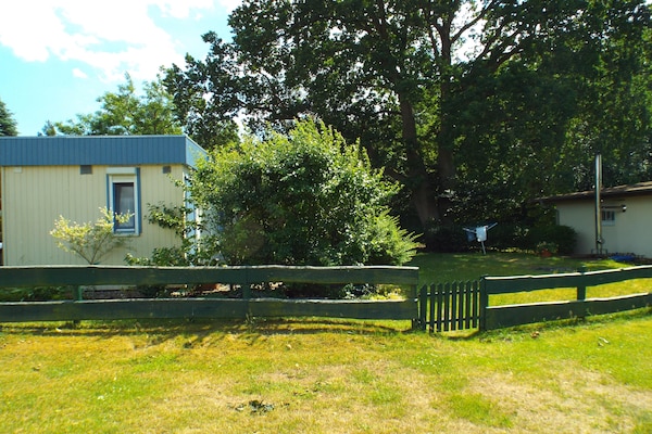 Foto van Bungalow in Schlowe aan het zie - Vakantiehuis in Borkow OT Schlowe - ExteriorSummer