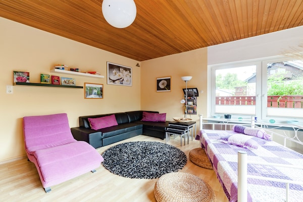 Foto van hondvriendelijk groepshuis in Hessen met tuin - Vakantiehuis in Bad Zwesten-Wenzigerode - LivingRoom