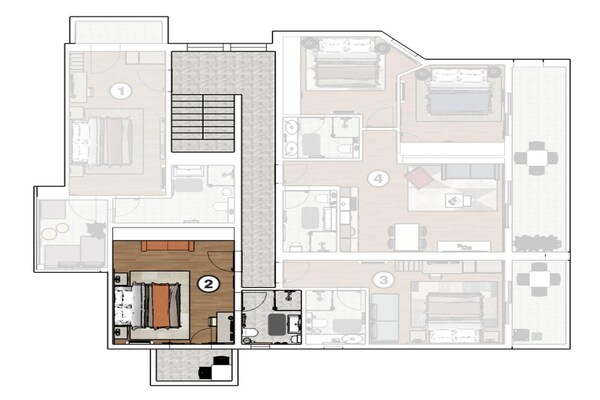 Foto van Appartement met zeezicht in Stara Novalja - Vakantiehuis in Stara Novalja - FloorPlan