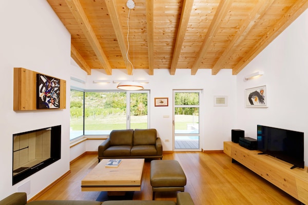 Foto van Villa in Župa met Infinity Pool & Biokovo Uitzicht - LivingRoom