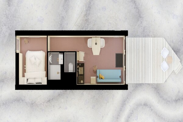 Foto van Retreat aan het meer met hangmat - Vakantiehuis in Ouddorp - FloorPlan