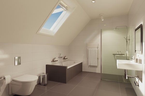 Foto van Ruim vakantiehuis met uitzicht op de kreek - Vakantiehuis in TA Gasselte - BathRoom