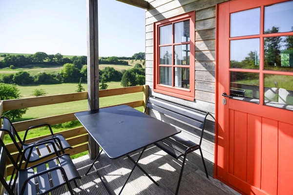 Foto van Houten Chalet bij Somme Baai Abbeville - Vakantiehuis in Grand-Laviers - terrace