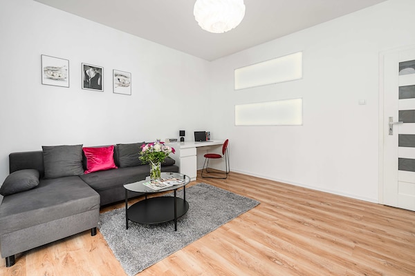 Foto van Gezellig appartement vlakbij Manufaktura - Vakantiehuis in Łódź - LivingRoom